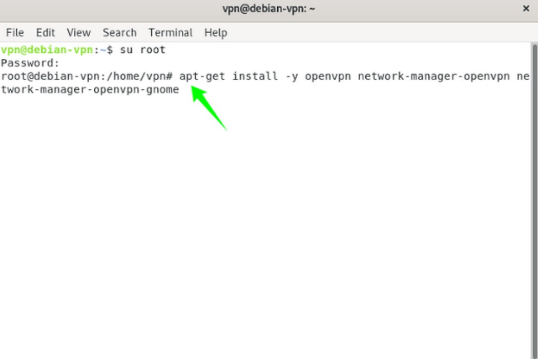 An example of output created while setting up OpenVPN on Linux Debian